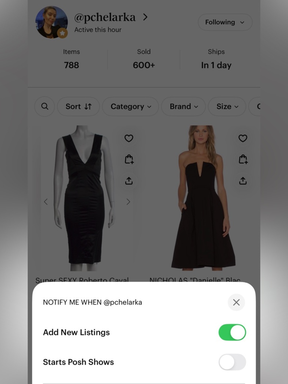 Select the toggle to be notified when I add new items!